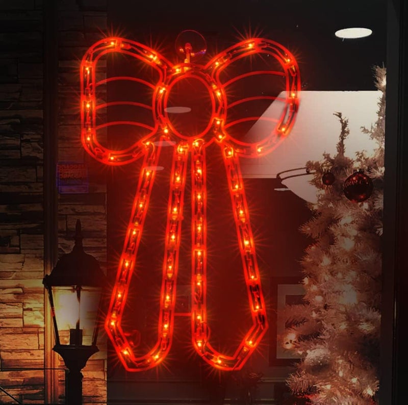 Just-pro Christmas Window Silhouette Lights, 50 Count Incandescent Mini Light, Red, for Holiday Indoor Wall Door Glass Decor - Image 2